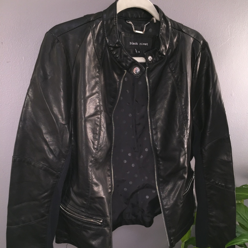 Black Rivet GIII Faux Leather Jacket